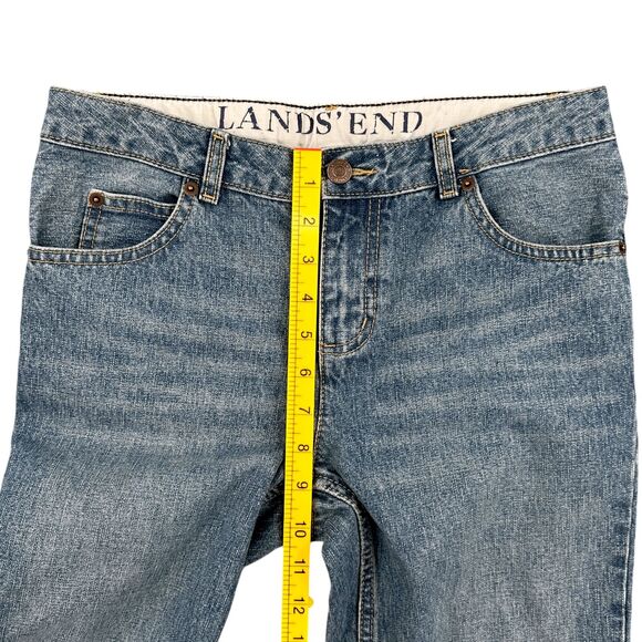 Land's End Denim Blue 5 Pocket Mid Rise Bootcut Jeans Children Size 14 - Picture 8 of 9
